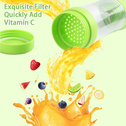 Portable Electric Mini Juicer Cup - USB Rechargeable 6-Blade Blender for On-the-Go Smoothies